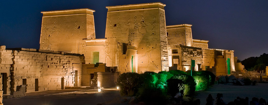Ton- und Lichtshow im Philae-Tempel
